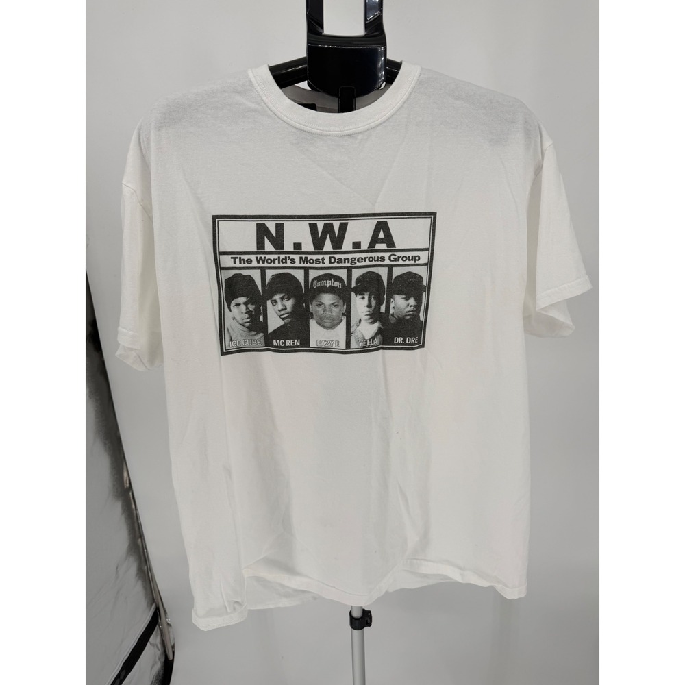 Gildan N.W.A Graphic T-Shirt Mens XL White Excellent Rap Tee Hip Hop Group